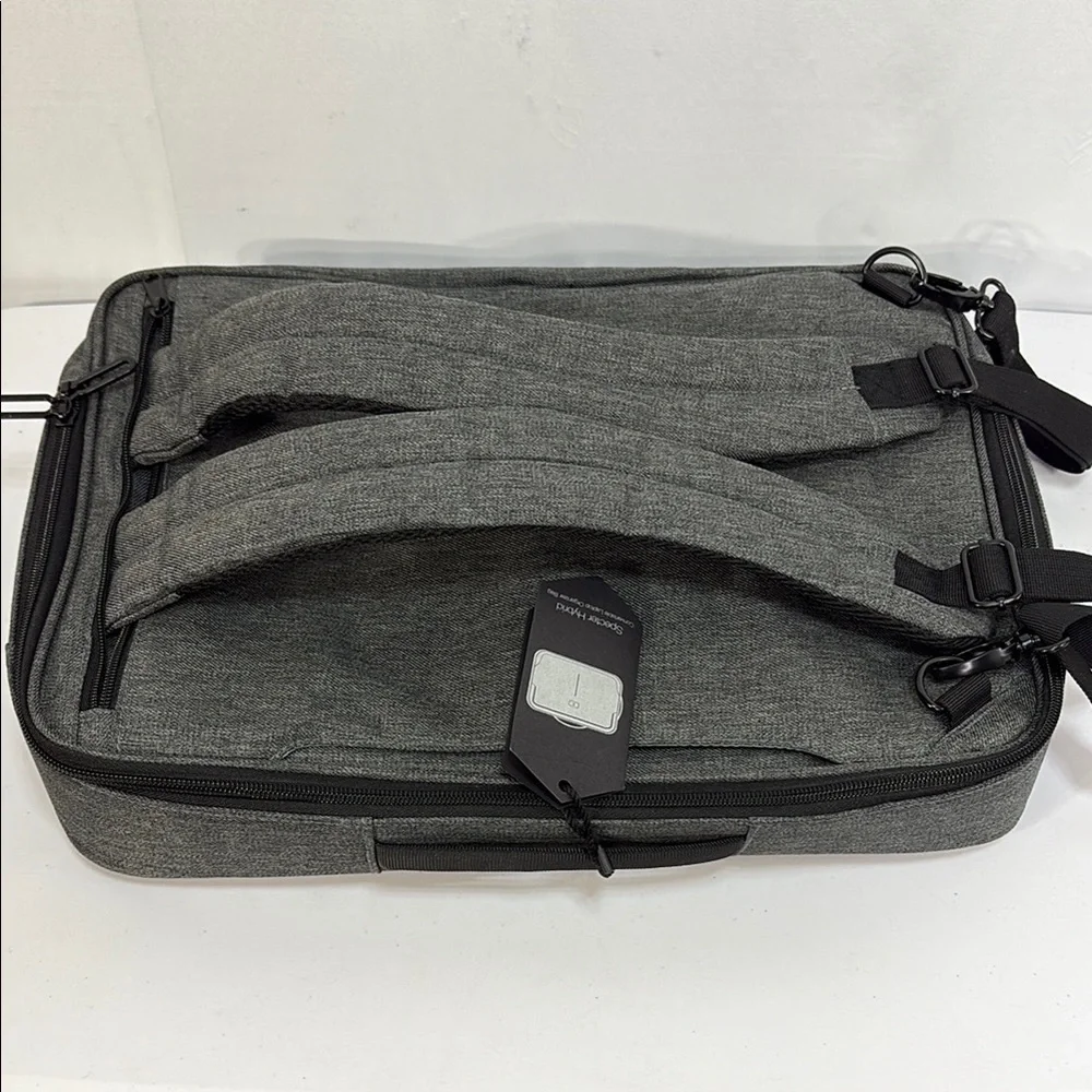 NWT Gray Laptop convertible Bag with Modern Design and Reflective Detail